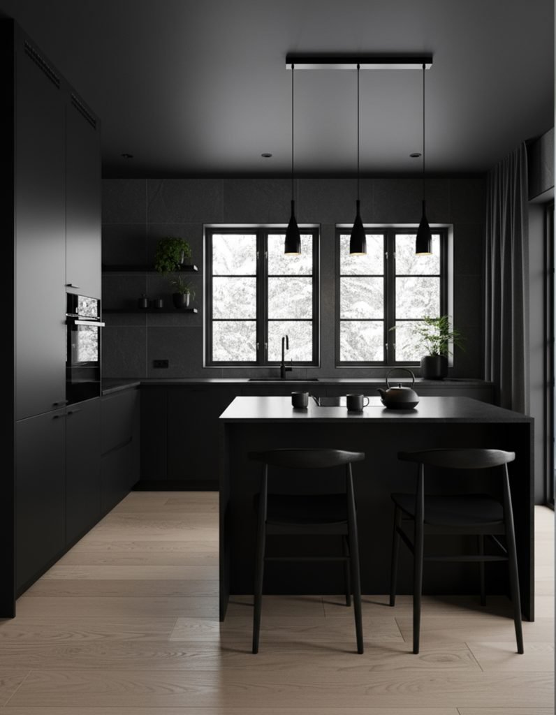 Cucina nera scandinava